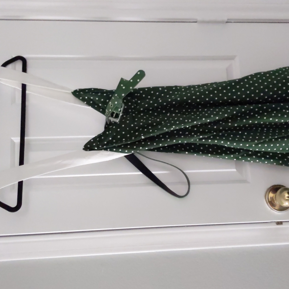 Unique Vintage green and white polka dot dress